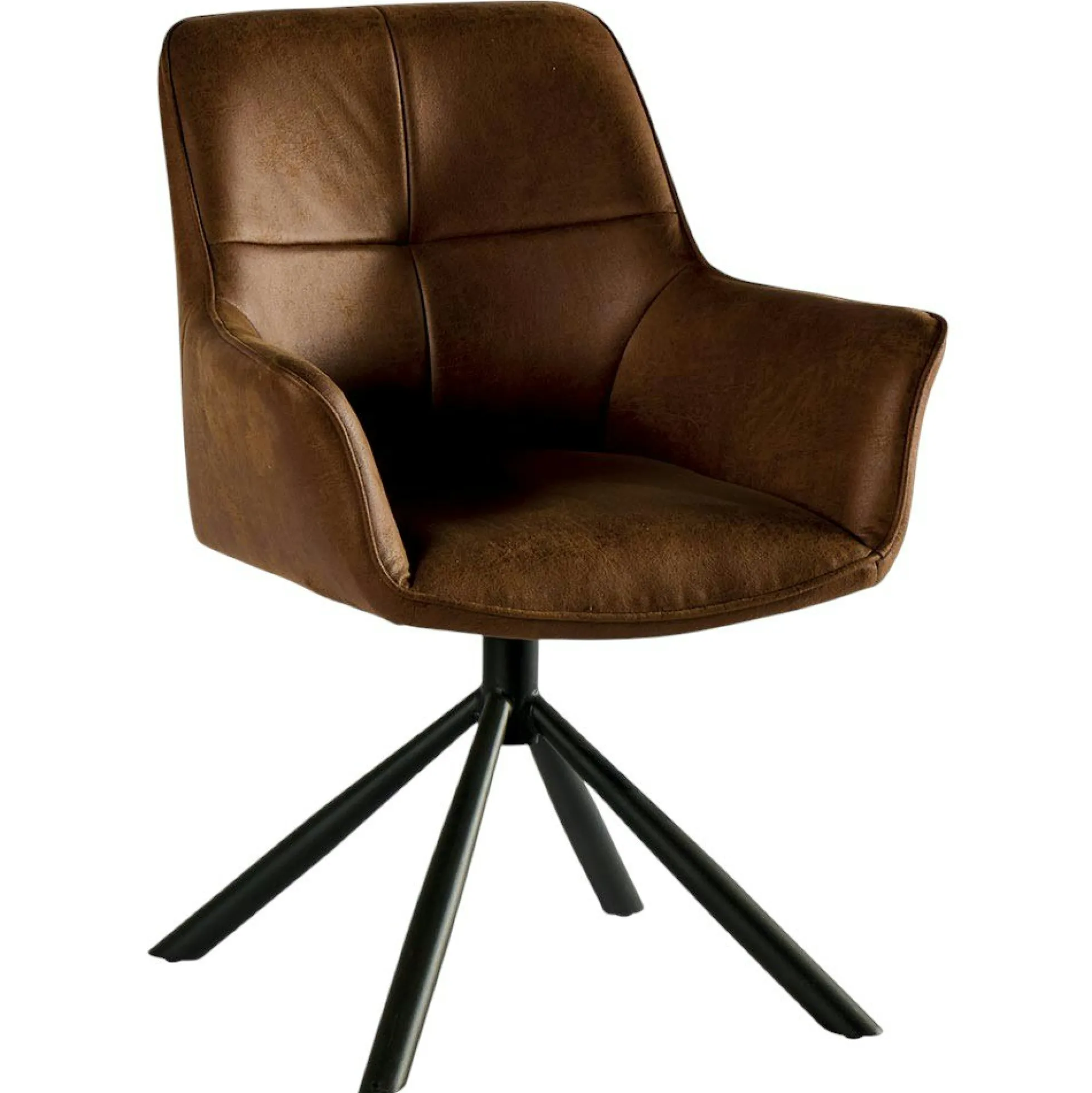 Fauteuil pivotant contemporain microfibre havane (lot de 2) IENA