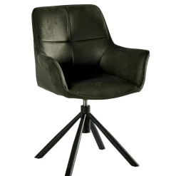 Fauteuil pivotant contemporain microfibre grise (lot de 2) IENA