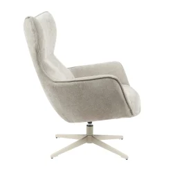 Fauteuil pivotant design en tissu taupe BELORA