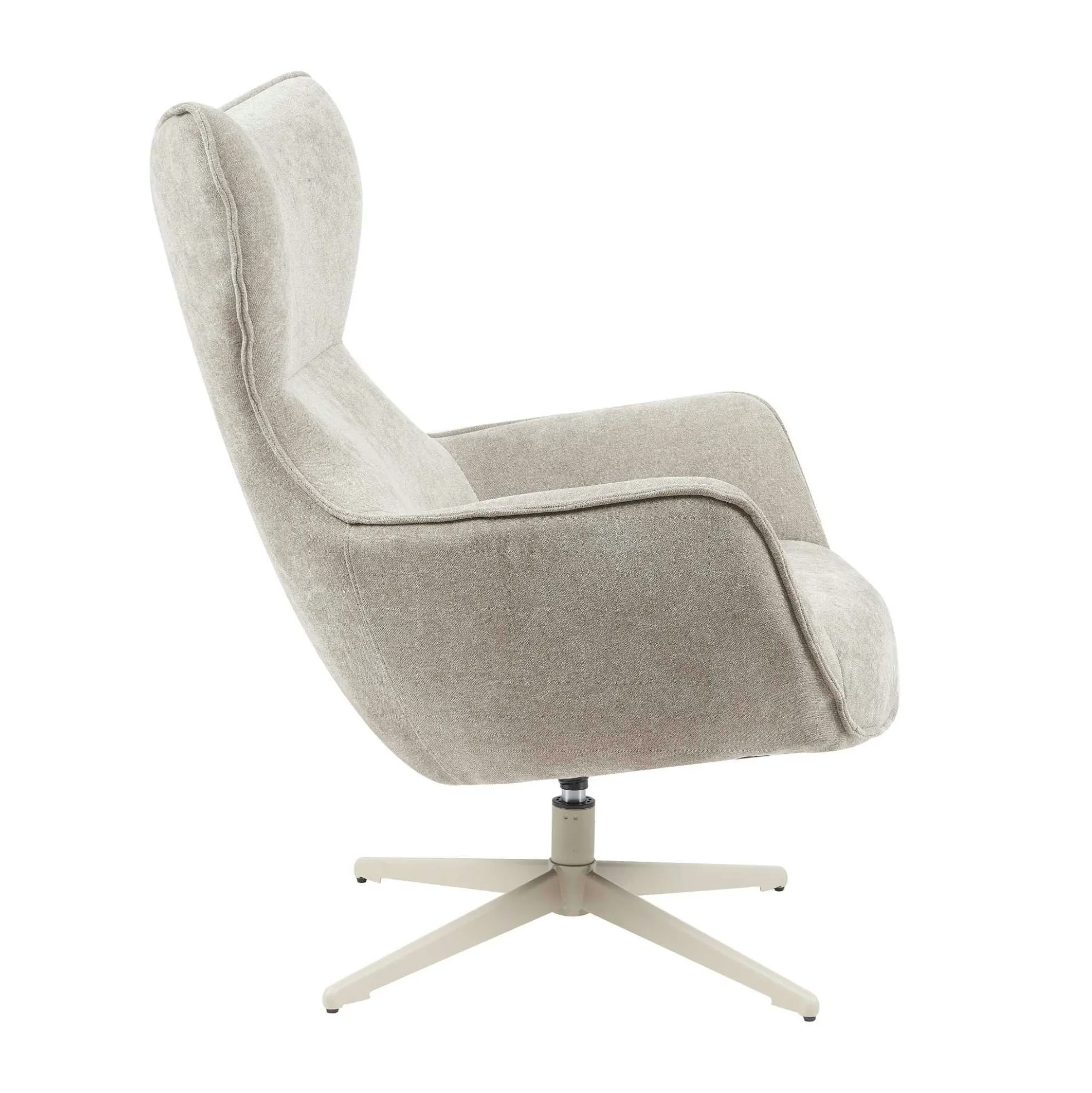 Fauteuil pivotant design en tissu taupe BELORA