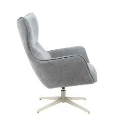Fauteuil pivotant design en tissu gris foncé BELORA
