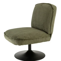 Fauteuil pivotant en tissu velours côtelé vert CASTILLE