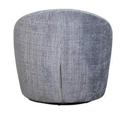 Fauteuil pivotant gris bleu dossier rond tissu texturé IENA
