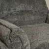 Fauteuil pivotant gris foncé en tissu bouclette BELORA