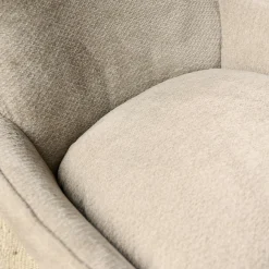 Fauteuil pivotant taupe avec repose-pieds BELORA