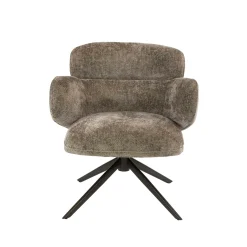 Fauteuil pivotant tissu brun chaud à retour automatique CREEK
