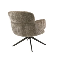 Fauteuil pivotant tissu brun chaud à retour automatique CREEK