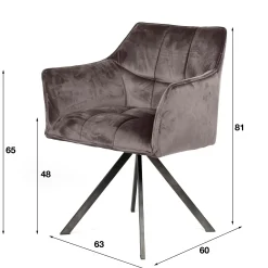 Fauteuil pivotant velours beige pied étoile MELBOURNE (lot de 2)