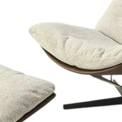 Fauteuil relax grège, avec repose-pieds LOMBARDIE