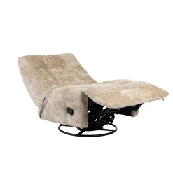 Fauteuil relax inclinable beige tissu chenille BELORA