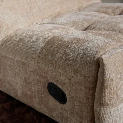 Fauteuil relax inclinable beige tissu chenille BELORA
