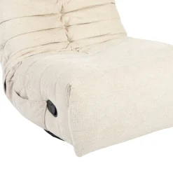 Fauteuil relax inclinable beige tissu plissé BELORA