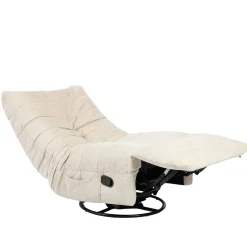 Fauteuil relax inclinable beige tissu plissé BELORA