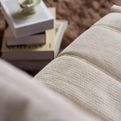 Fauteuil relax inclinable beige tissu plissé BELORA