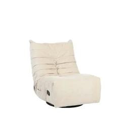 Fauteuil relax inclinable beige tissu plissé BELORA
