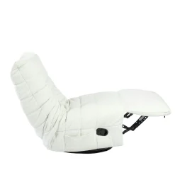 Fauteuil relax inclinable blanc tissu plissé BELORA