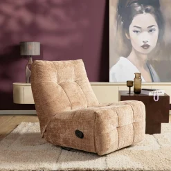 Fauteuil relax inclinable cannelle tissu chenille BELORA