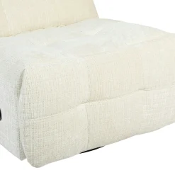 Fauteuil relax inclinable écru tissu chenille BELORA