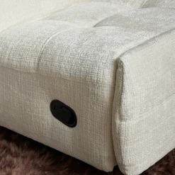 Fauteuil relax inclinable écru tissu chenille BELORA