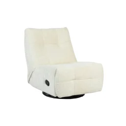 Fauteuil relax inclinable écru tissu chenille BELORA