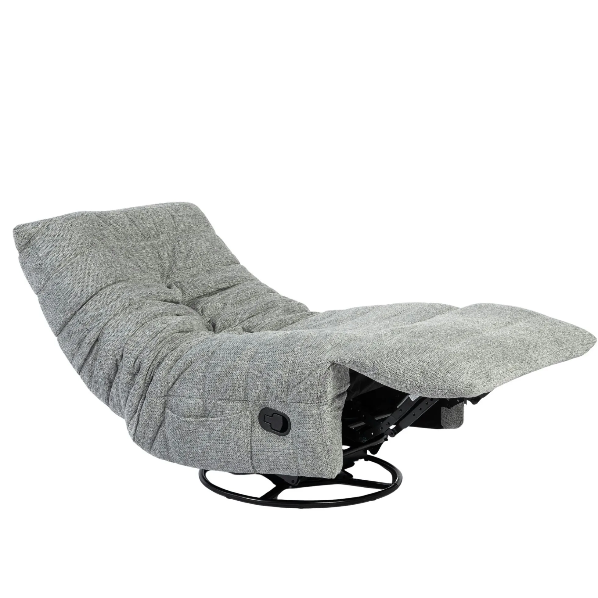 Fauteuil relax inclinable gris tissu plissé BELORA