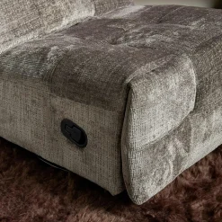 Fauteuil relax inclinable gris tissu chenille BELORA