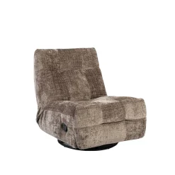Fauteuil relax inclinable marron tissu chenille BELORA