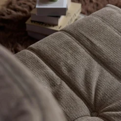 Fauteuil relax inclinable taupe tissu plissé BELORA