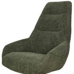 Fauteuil relax pivotant tissu vert kaki IENA