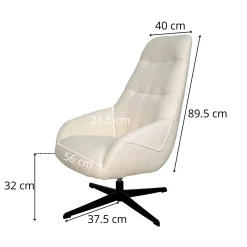 Fauteuil relax pivotant tissu vert kaki IENA