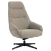 Fauteuil relax pivotant tissu taupe IENA