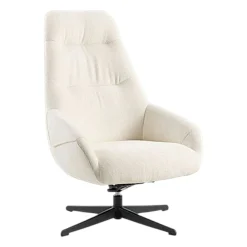 Fauteuil relax pivotant tissu écru IENA
