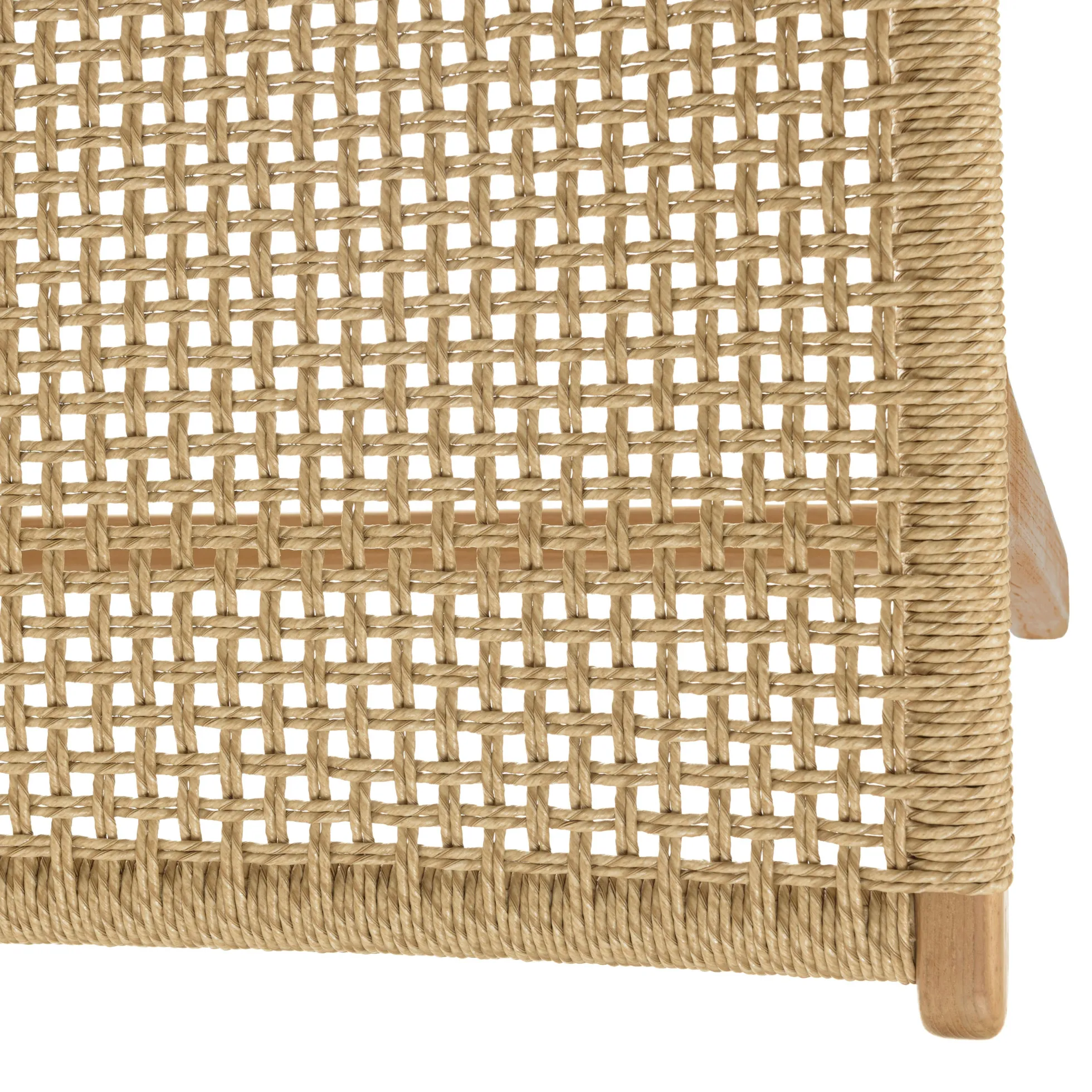 Fauteuil relax teck et cordes tressées beiges (lot de 2) SUMMER
