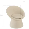 Fauteuil rembourré en tissu beige CASTILLE