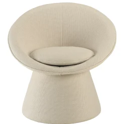 Fauteuil rembourré en tissu beige CASTILLE