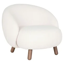 Fauteuil rond contemporain en peau de mouton synthétique BERLIN