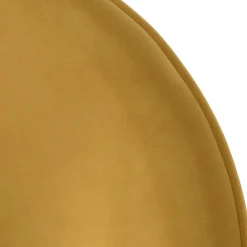Fauteuil rond design velours moutarde TIM