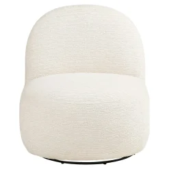 Fauteuil salon blanc pivotant design organique BERLIN