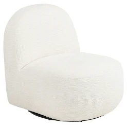 Fauteuil salon blanc pivotant design organique BERLIN