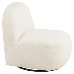 Fauteuil salon blanc pivotant design organique BERLIN