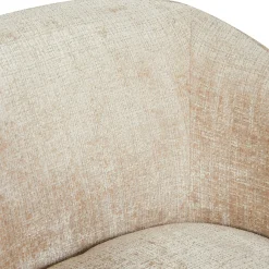 Fauteuil salon pivotant beige tissu chenille BELORA