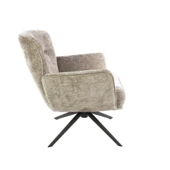 Fauteuil salon pivotant beige à dossier souple ASCOLI