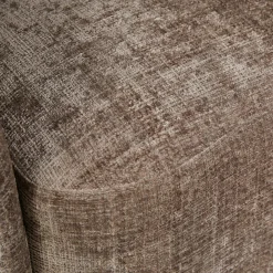 Fauteuil salon pivotant marron tissu chenille BELORA