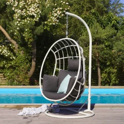 Fauteuil suspendu design en aluminium blanc OSLO