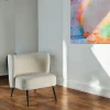 Fauteuil tissu blanc bouclé MALMOE