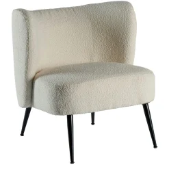 Fauteuil tissu blanc bouclé MALMOE