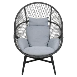 Fauteuil œuf sur pieds finition noire SOUTH BEACH