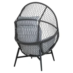 Fauteuil œuf sur pieds finition noire SOUTH BEACH