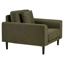 Fauteuil vert olive en tissu ROTTERDAM