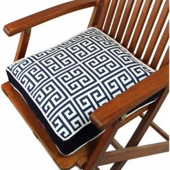 Galette de chaise rembourrée bleu foncé – motif rétro IZMIR